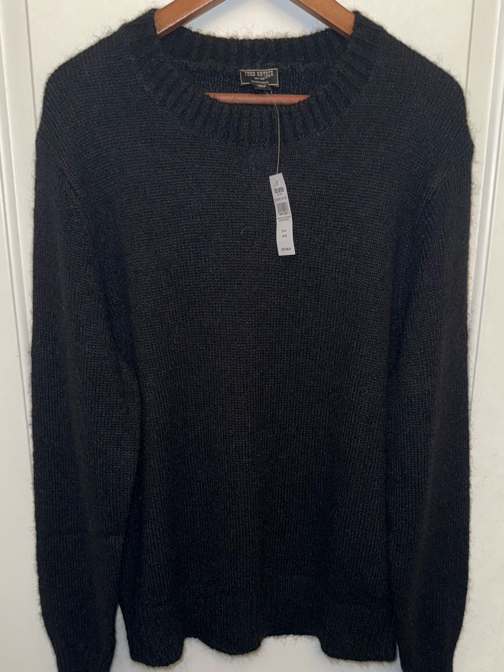 Todd Snyder NWT Brushed Mohair Solid Crewneck Sweater in True Black